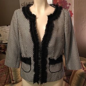White House Black Market Tulle Trim Blazer 6